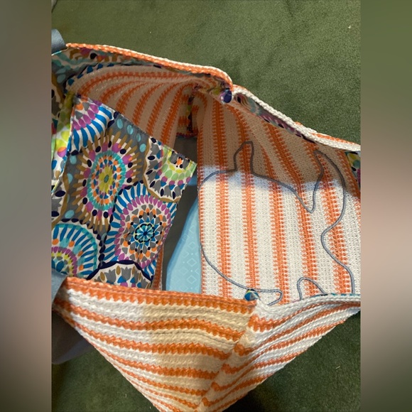 Vera Bradley Straw Tote Sunny Medallion Sea Turtle - Picture 3 of 5